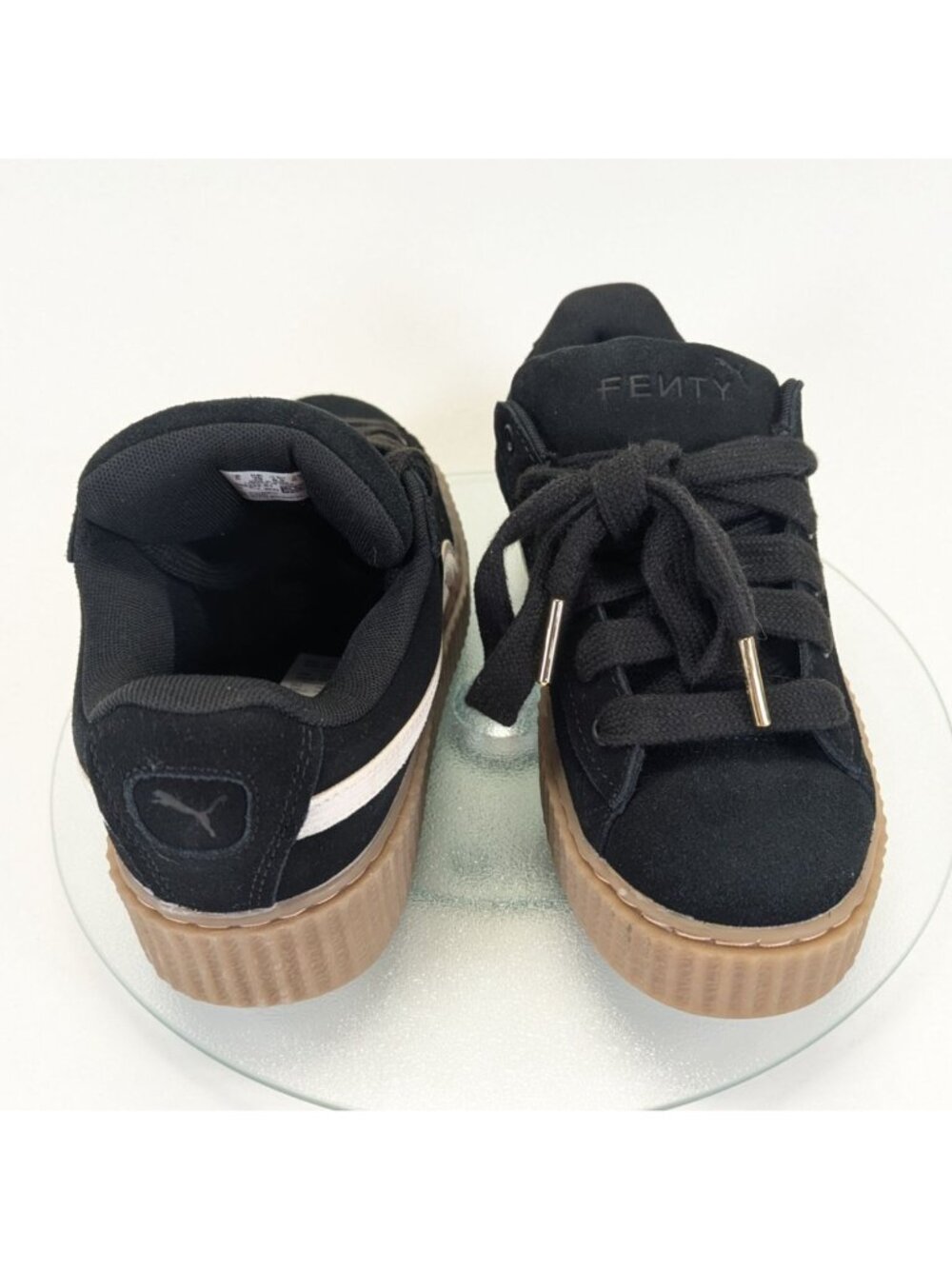 Puma x Rihanna Fenty Creeper Platform Shoes Womens 8.5 Black White Gum 399332-01 - Picture 6 of 12